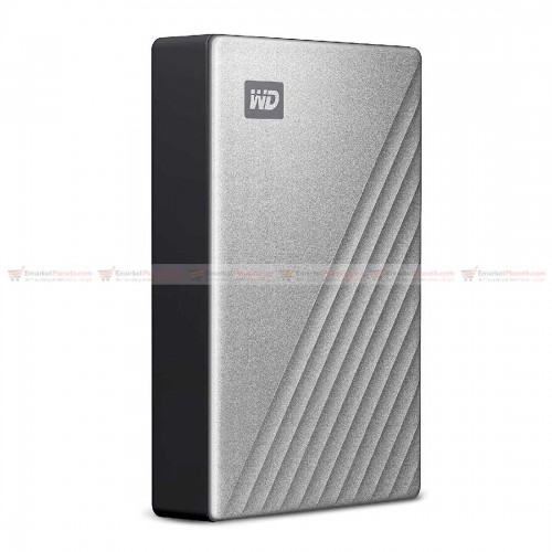 4 TB External HDD USB-C ฮาร์ดดิสก์พกพา ประสิทธิภาพความเร็วที่มากกว่า (สีเงิน)